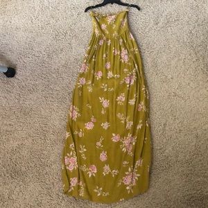 flower long strapless dress